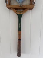 Vintage Tennis Racquet Wall Hanging - Blue Heart & Head Press