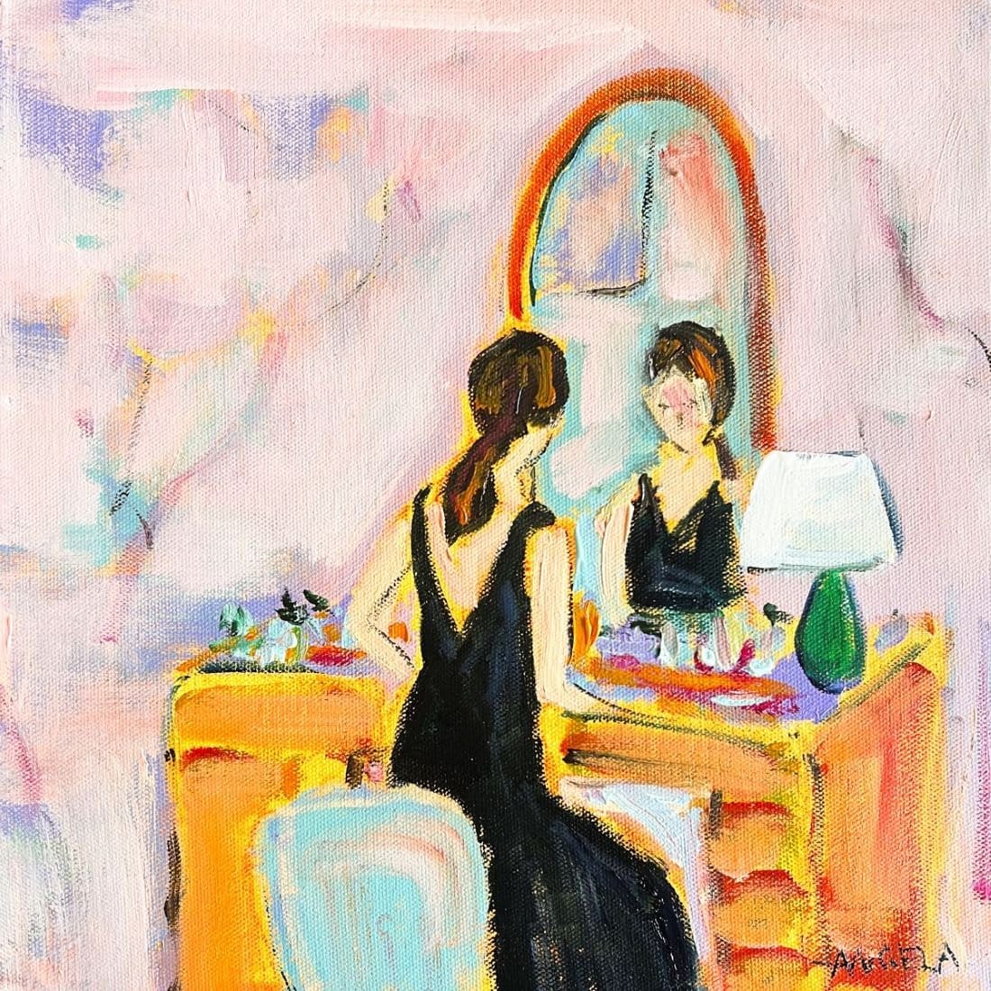 Girl In The Mirror - Original Art