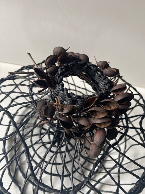 Woven Vase With Grevillea Seed Pods
