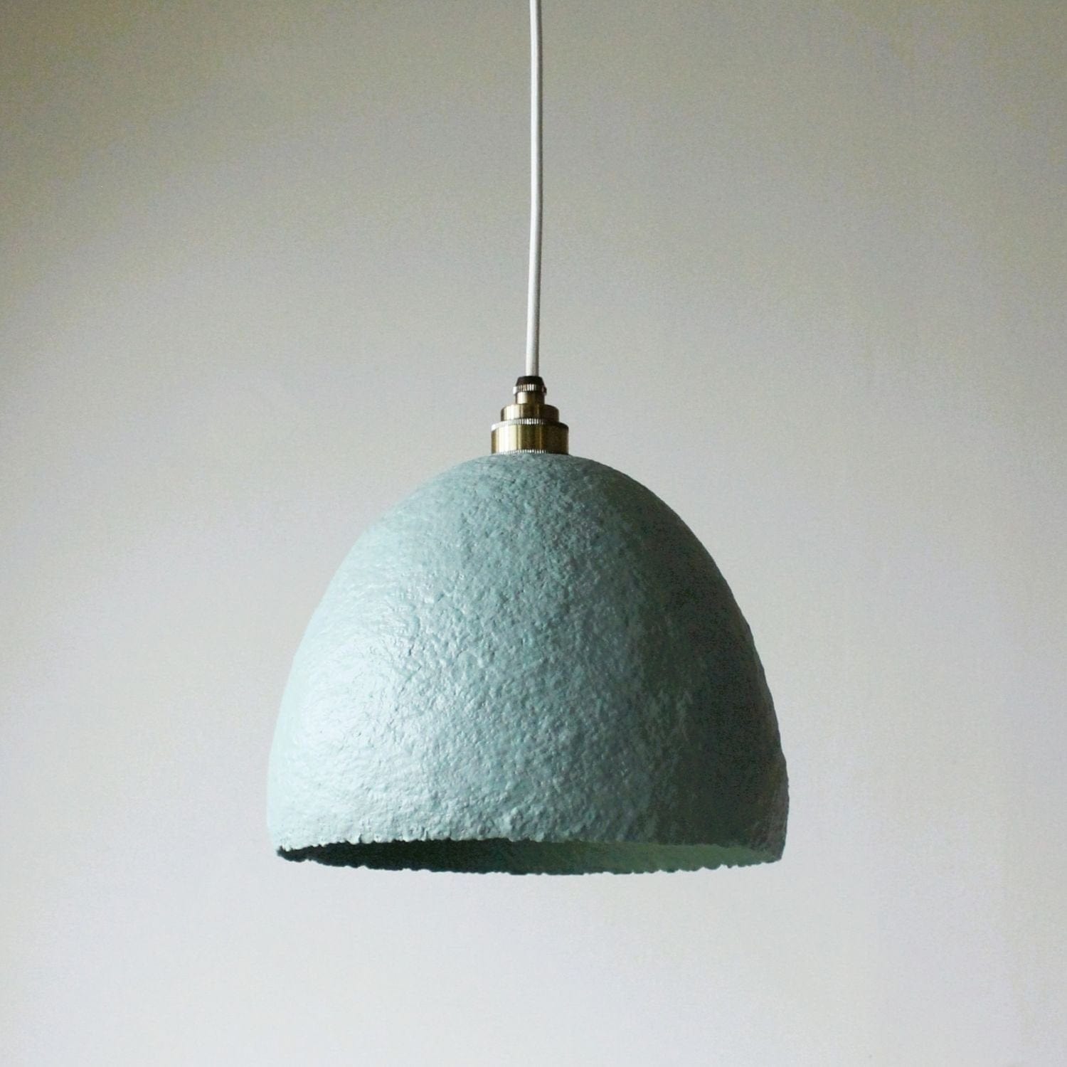 2 X Drop Pendant Lights - Duck Egg Blue