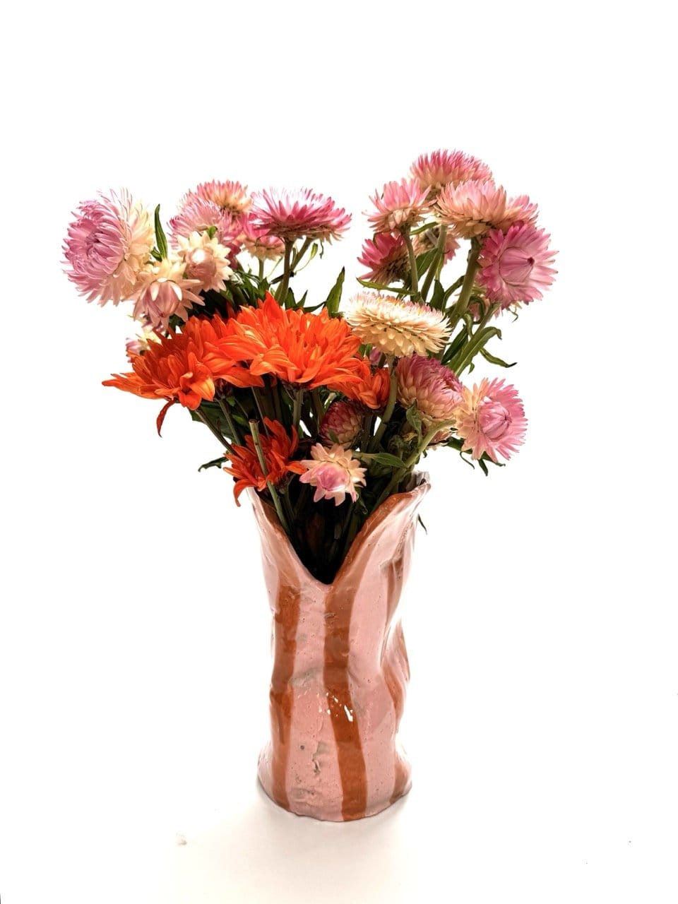 Skinny Crush Vase 'Pink Copper'-Ceramics-Lauren Barton-Greenhouse Interiors Pty Ltd