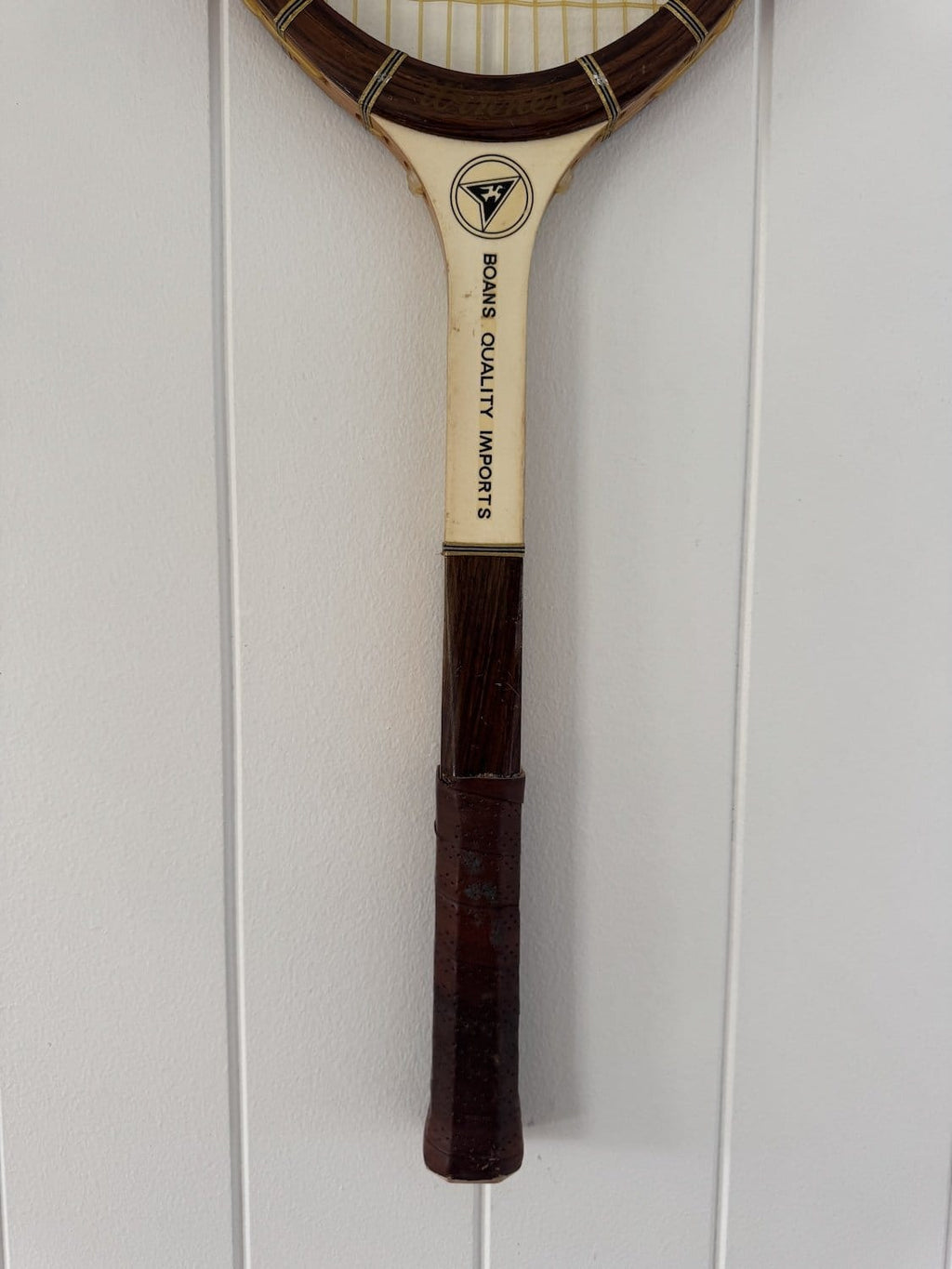 Vintage Tennis Racquet Wall Art - Mustard Heart
