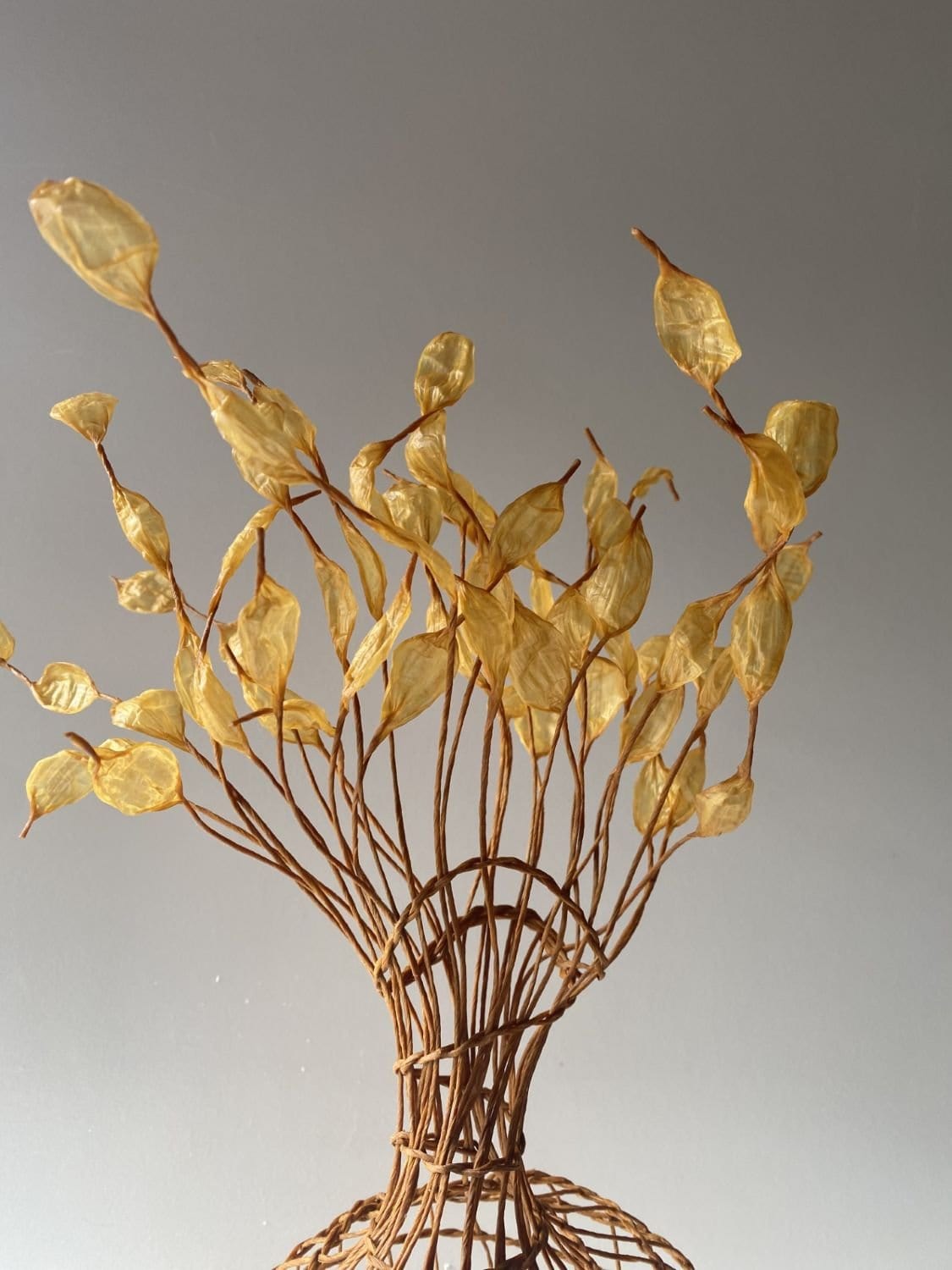 Woven Vase In Yellow Ochre