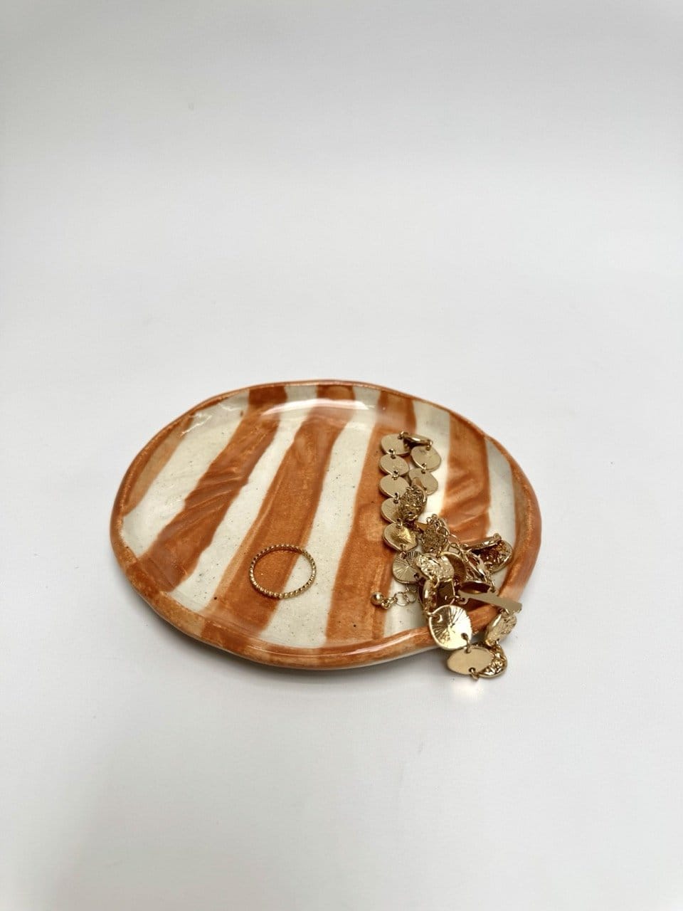 Dish + Incense Rock White / Copper
