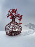 Woven Vase In Red-Decorative Art-Elishia Jackson-Greenhouse Interiors Pty Ltd
