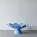 Scalloped Pedestal Bowl - Cornflower Blue-Vases & Vessels-Ode to Elma-Greenhouse Interiors Pty Ltd