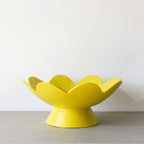 Scalloped Pedestal Bowl - Canary Yellow
