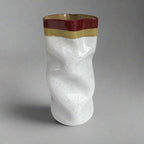 Slouch Vessel In Burgundy And Golden Green