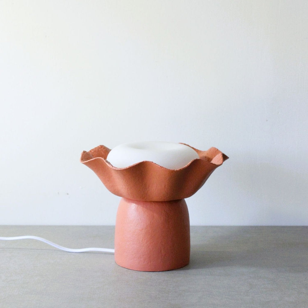 Ripple Table Lamp - Terracotta Peach-Lighting-Ode to Elma-Greenhouse Interiors Pty Ltd
