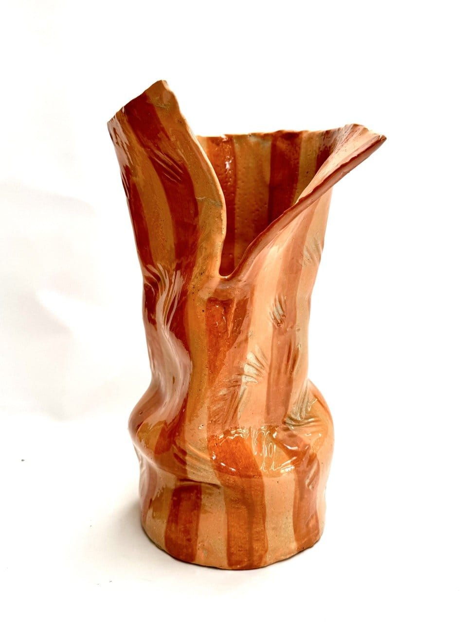 Tall Crush Vase 'Coral Copper'-Ceramics-Lauren Barton-Greenhouse Interiors Pty Ltd