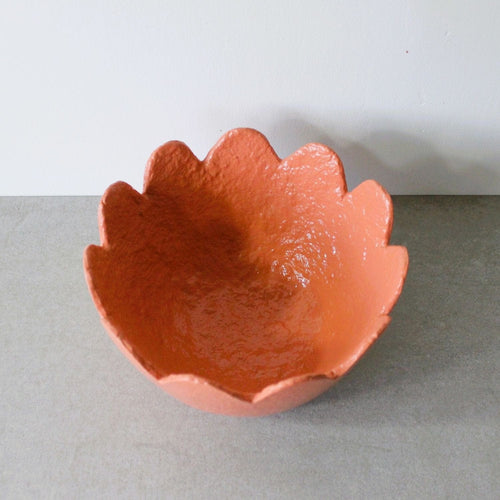 Scalloped Bowl - Terracotta Peach
