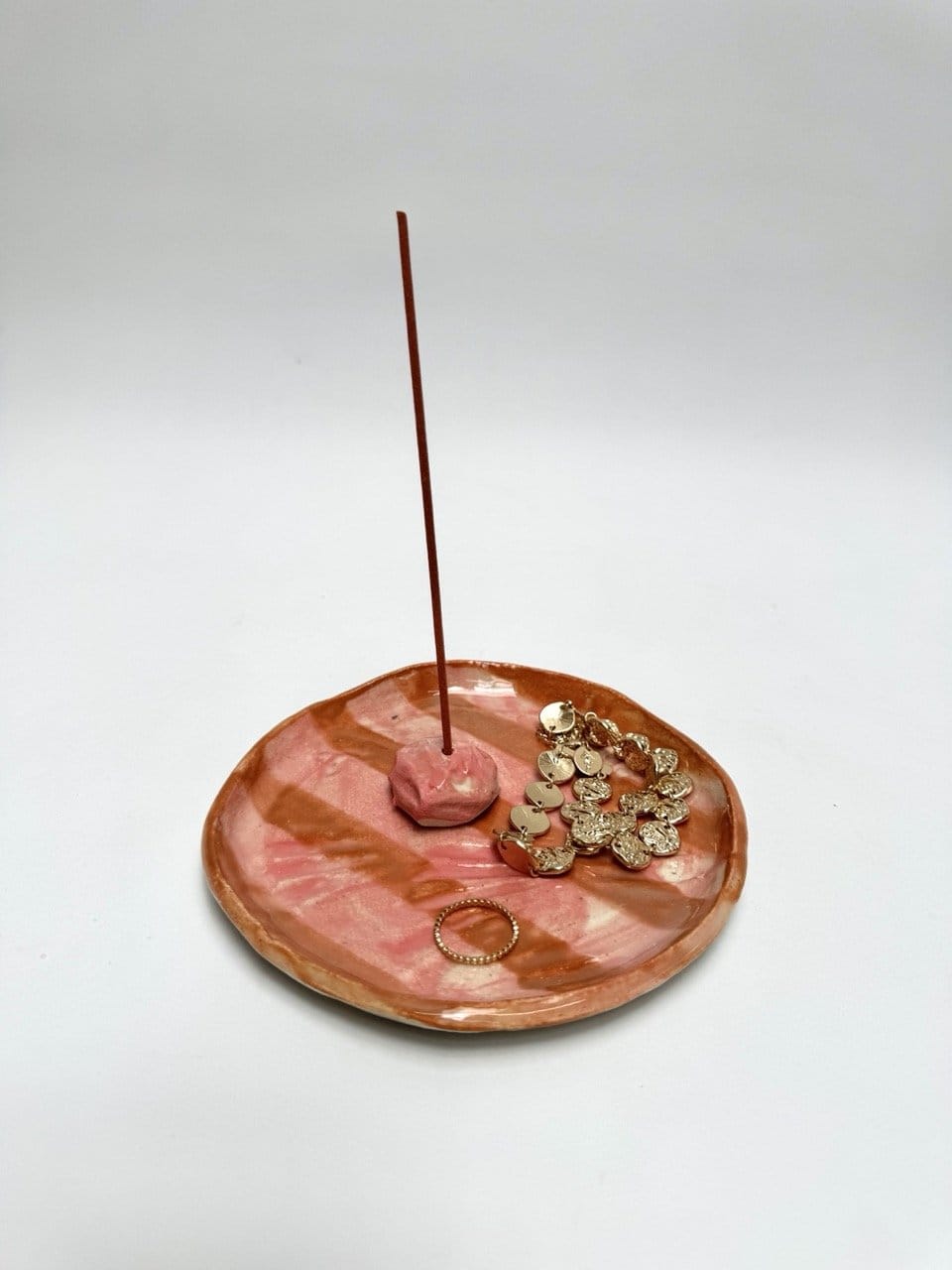 Dish + Incense Rock Pink / Copper