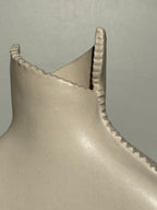 Cream Vessel With Seams-Ceramics-Formantics-Greenhouse Interiors Pty Ltd