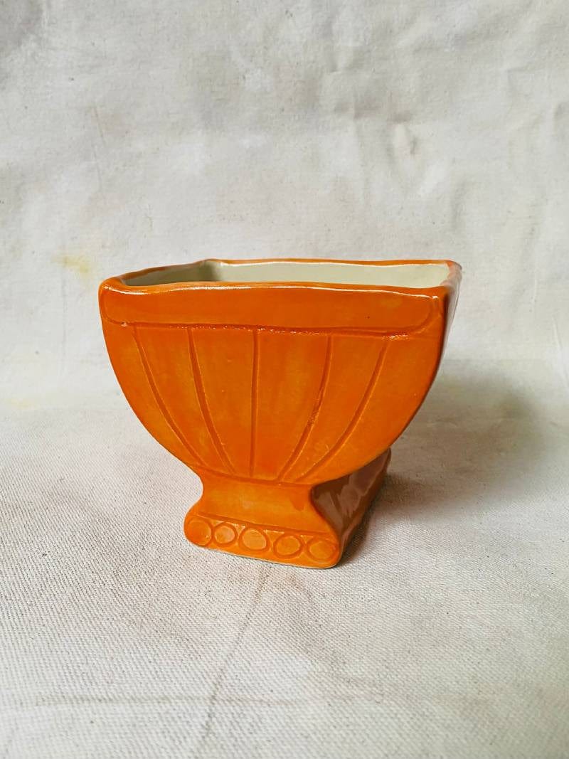 Small Orange Compote Vase