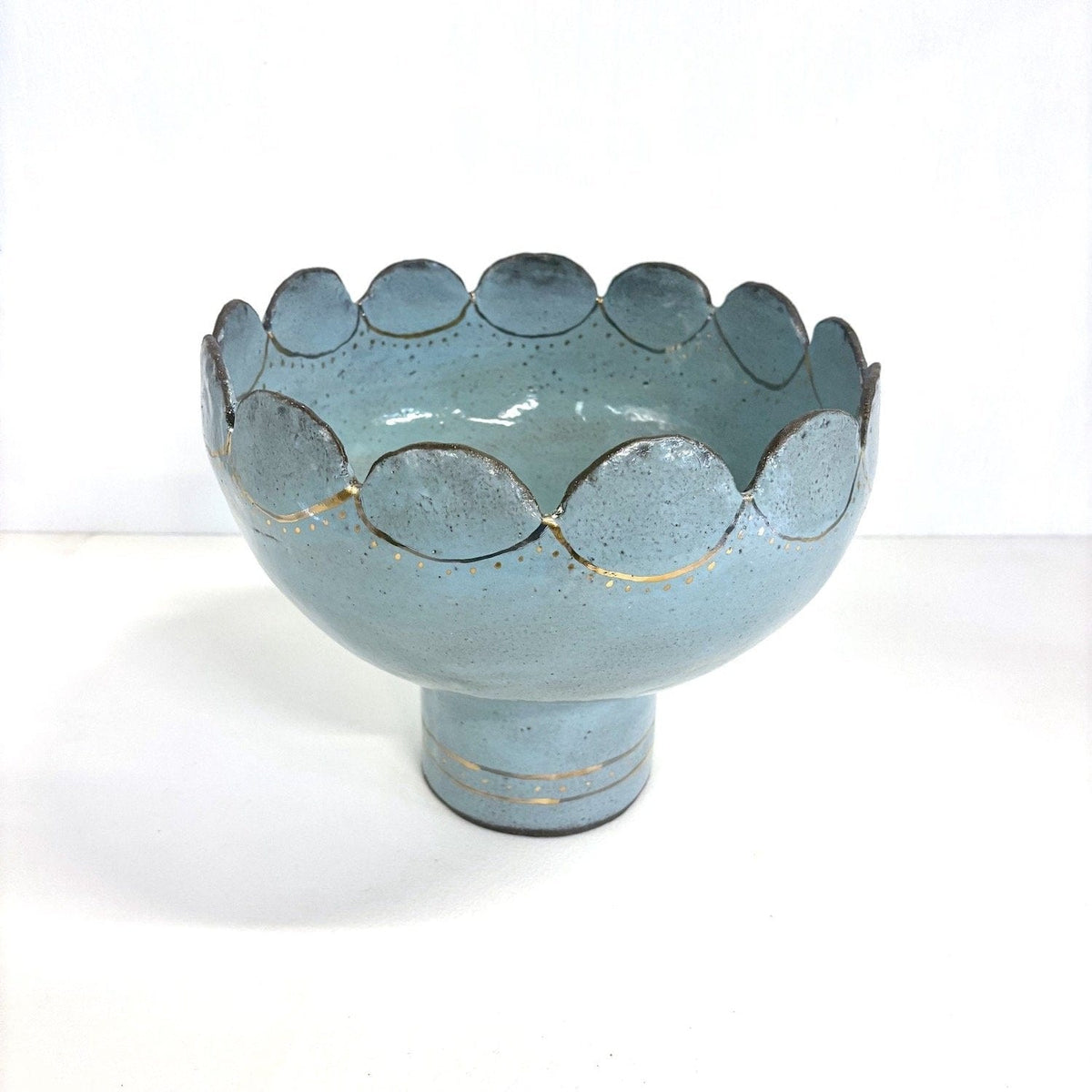 Blue And Gold Flower Bowl