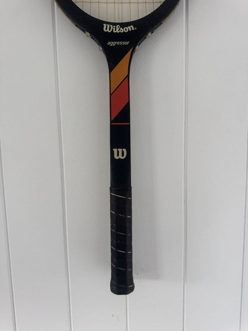 Vintage Tennis Racquet Wall Art - Orange Heart