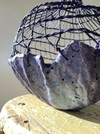Plaster Of Paris Vessel In Shades Of Blue