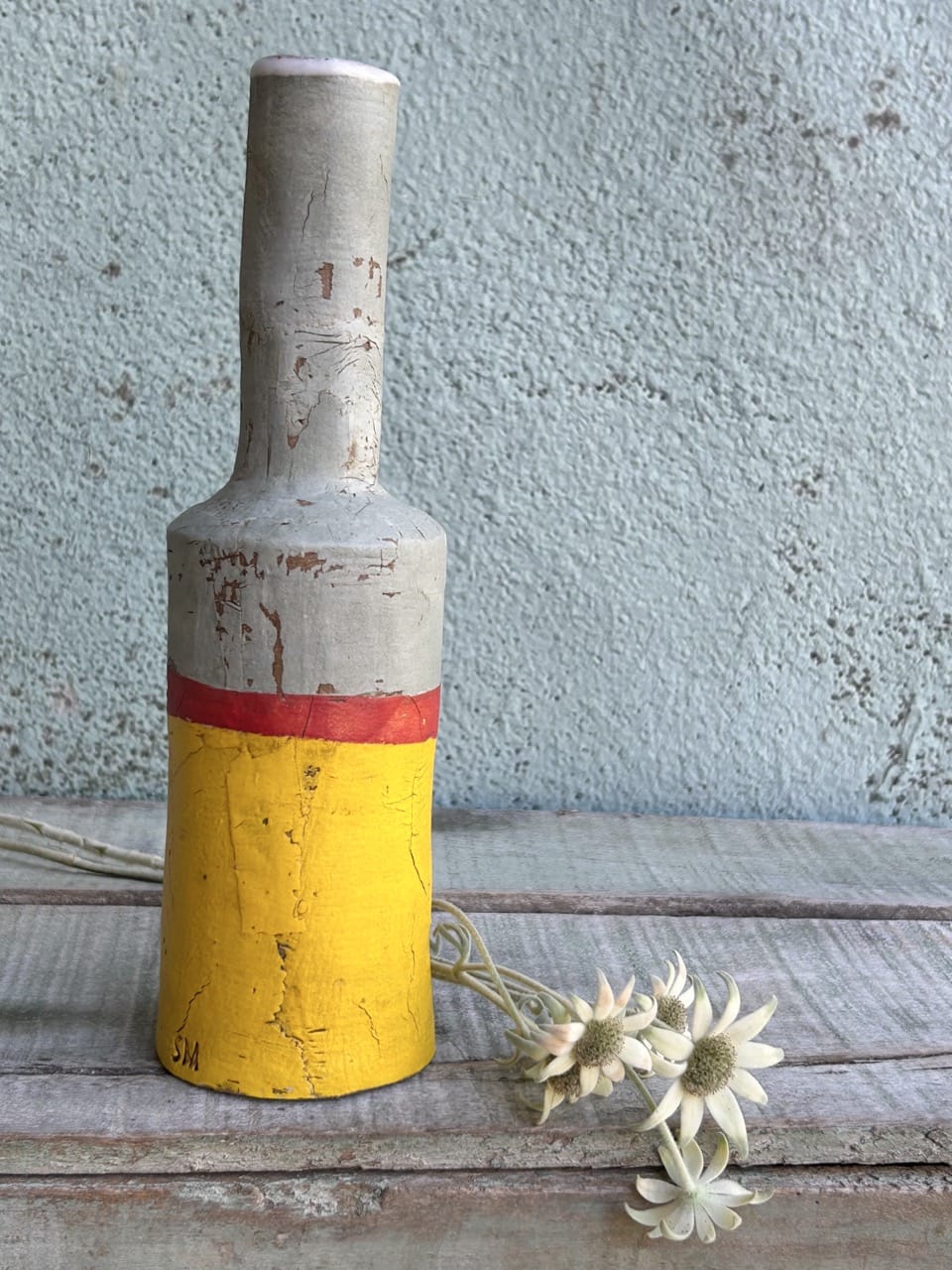 Flotsam Bottle Sunshine Grey-Ceramics-Sarah Murray-Greenhouse Interiors