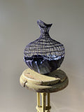Plaster Of Paris Vessel In Shades Of Blue