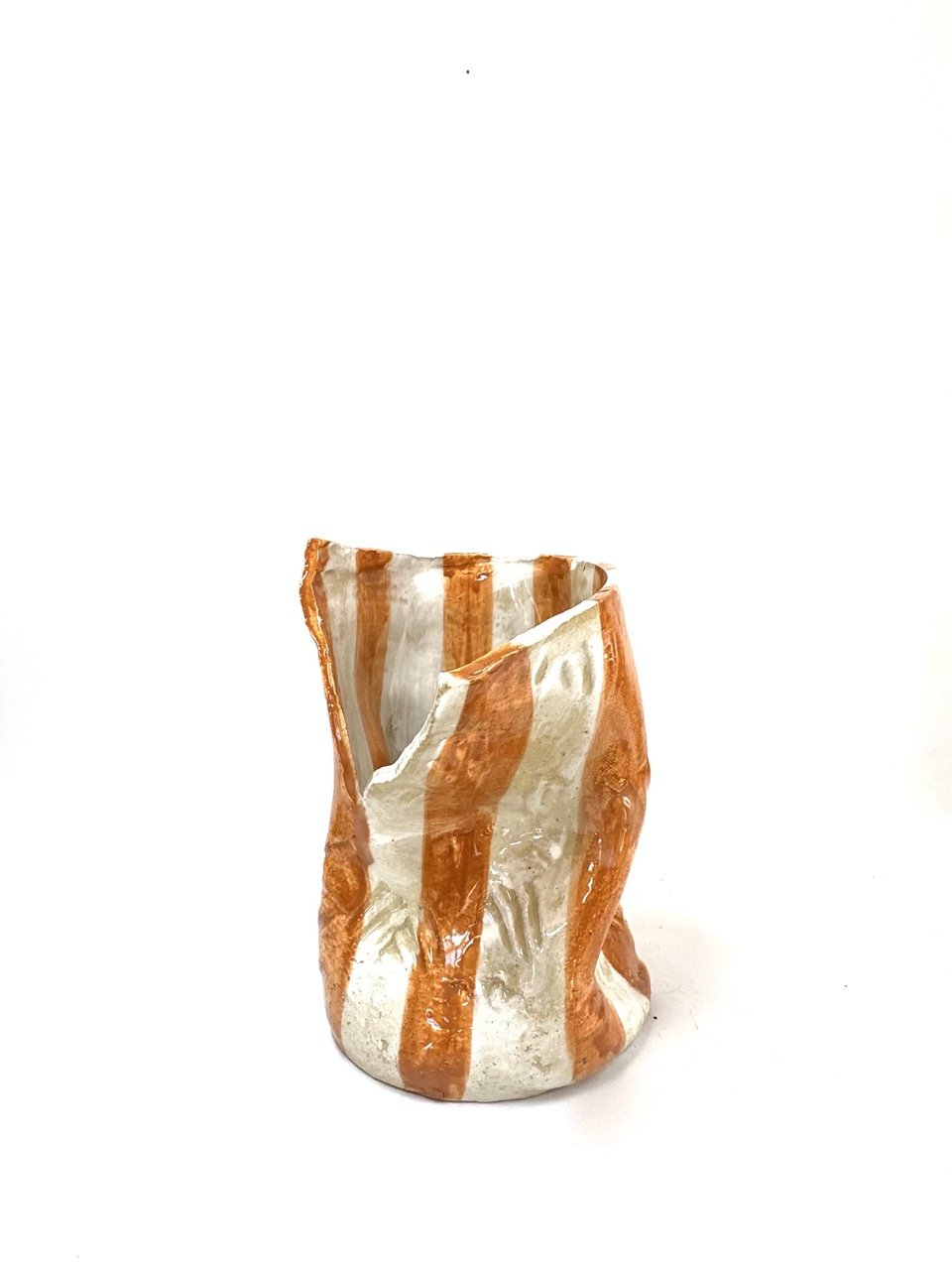 Mid Crush Vase 'Copper White'