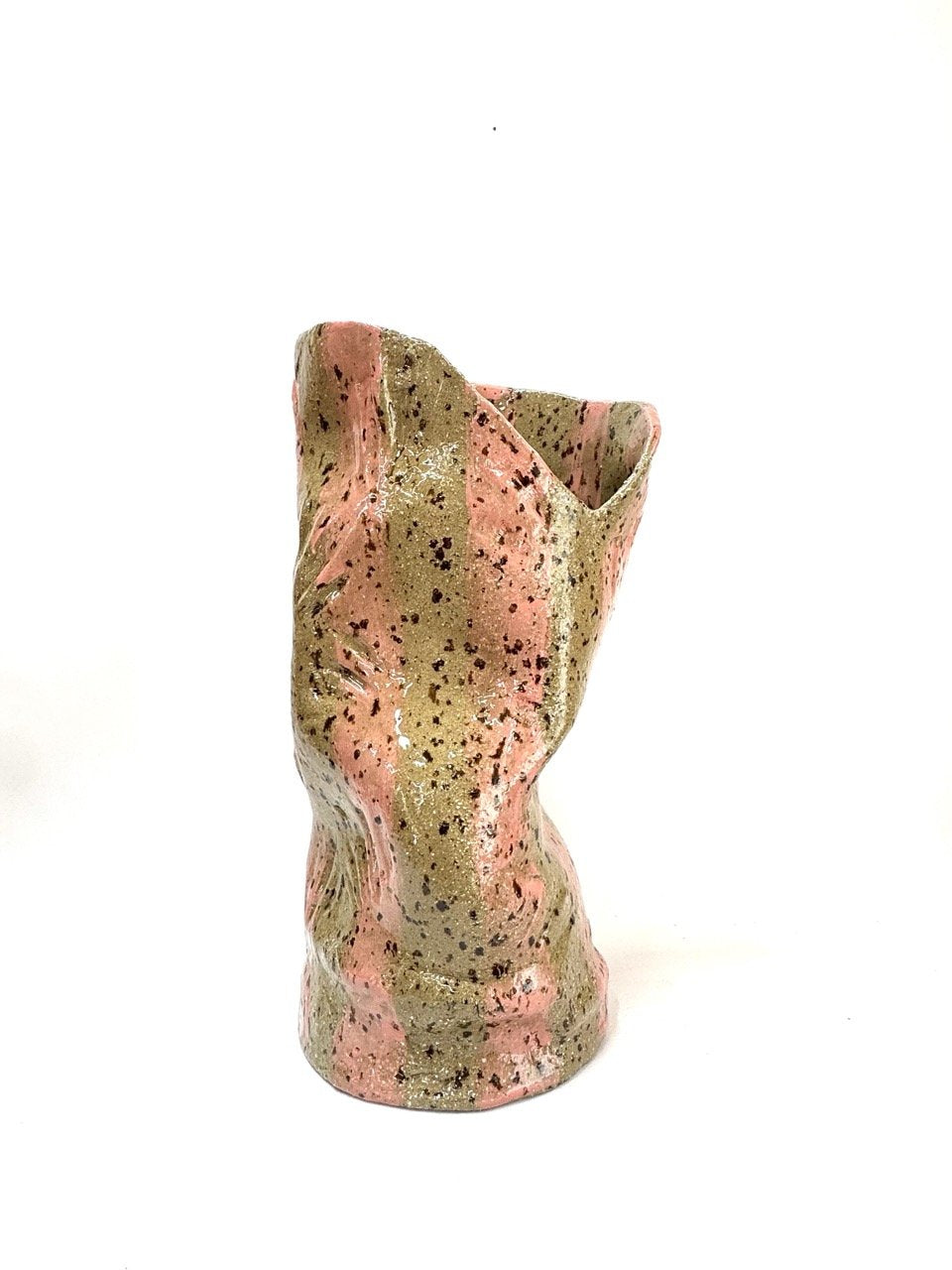 Tall Crush Vase 'Pink Mud'