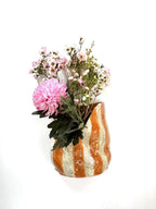 Mid Crush Wall Vase 'Copper White Stripe'
