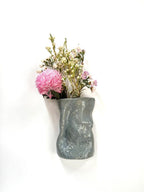 Skinny Crush Wall Vase 'Steel'