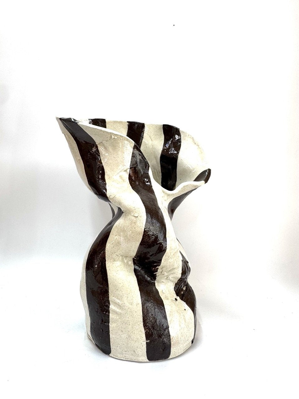 Tall Crush Vase 'Chocolate Stripe'