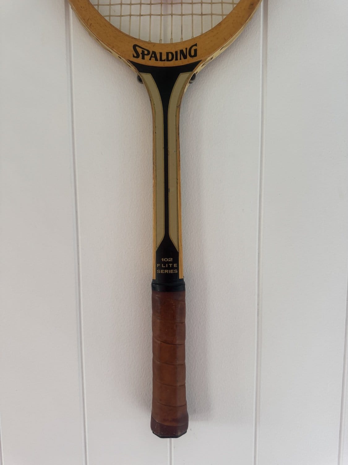 Vintage Tennis Racquet Wall Art - Pink & Orange Heart