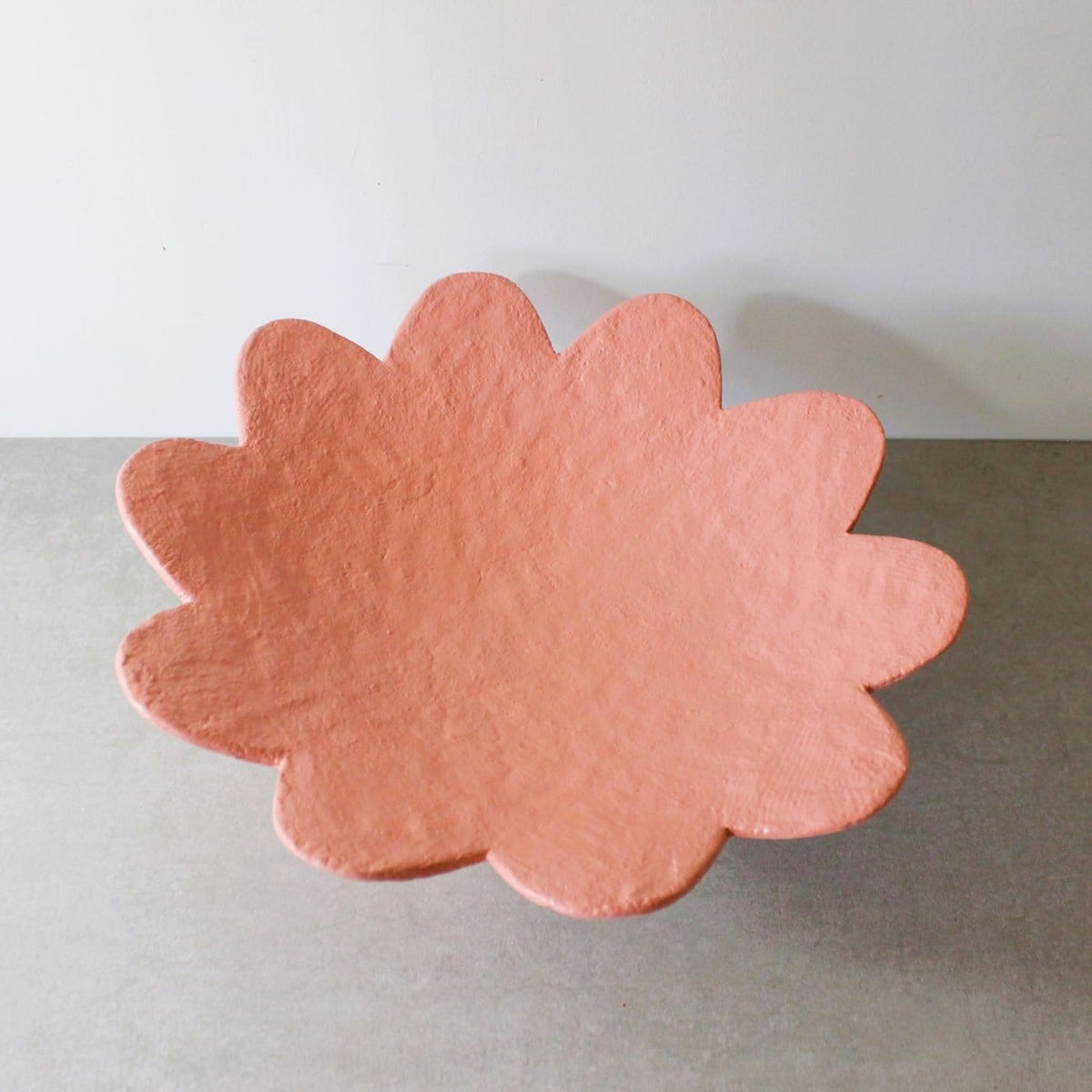 Scalloped Pedestal Bowl - Sunset Peach