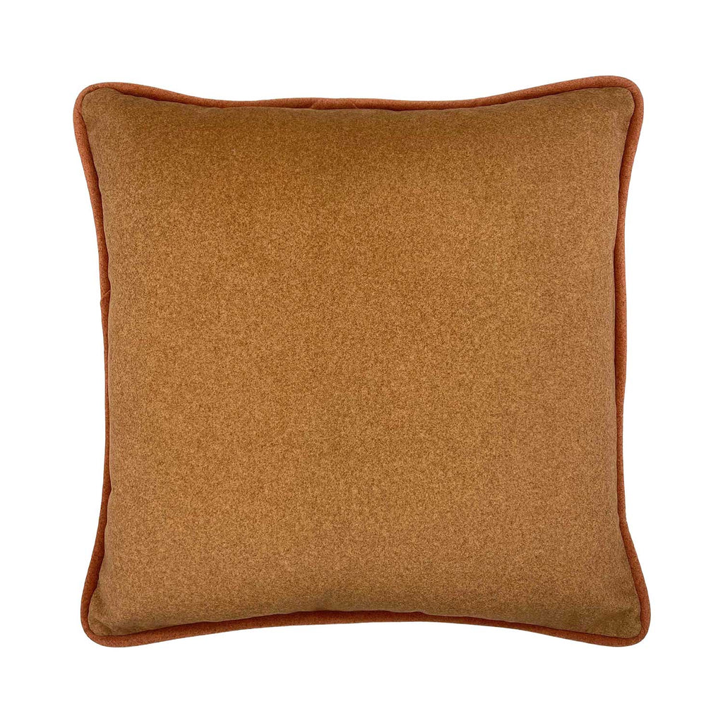Velour Cushion - Tan & Rust