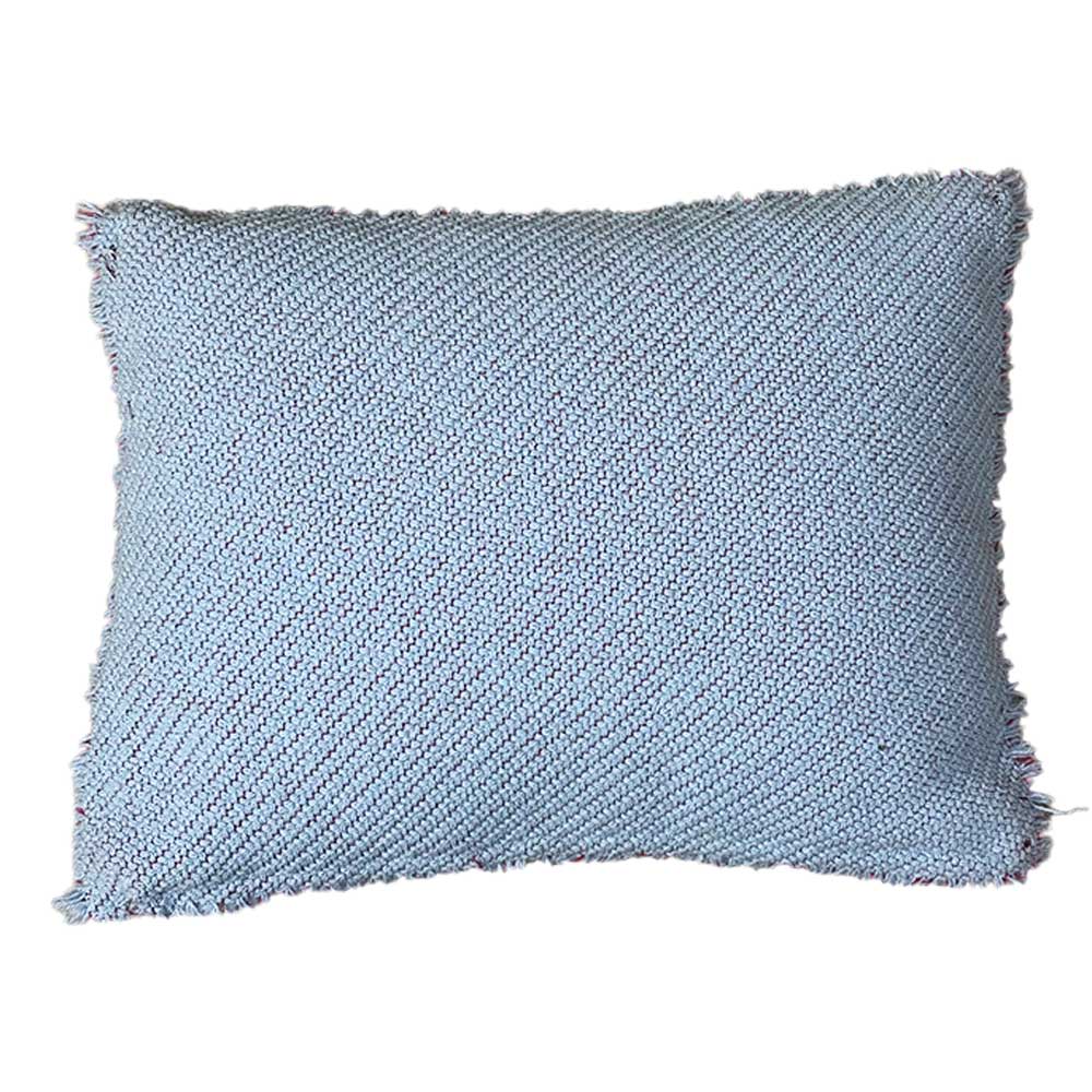 Hand Made Cushion - Blue & Plum Fringed Goddess
