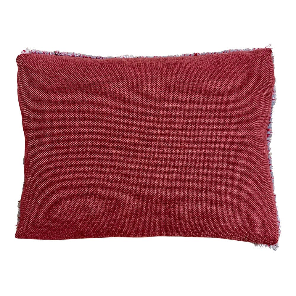 Hand Made Cushion - Blue & Plum Fringed Goddess