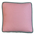 Hand Made Cushion - Blue & Red Fringed Heiress