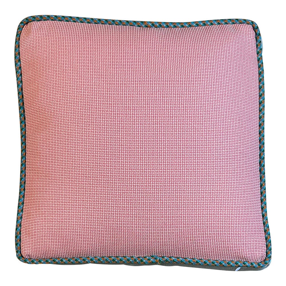 Hand Made Cushion - Blue & Red Fringed Heiress