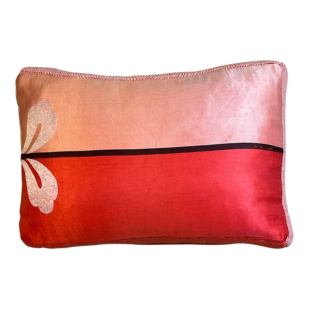 Hand Made Cushion - Red & Pink Silk Princess