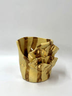 Short Crush Sculptural Vase ' Butter Brown Gold'
