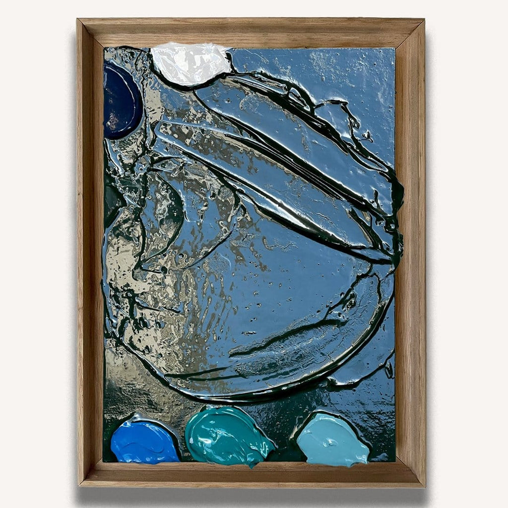 Dark Green Dot Impasto - Original Art