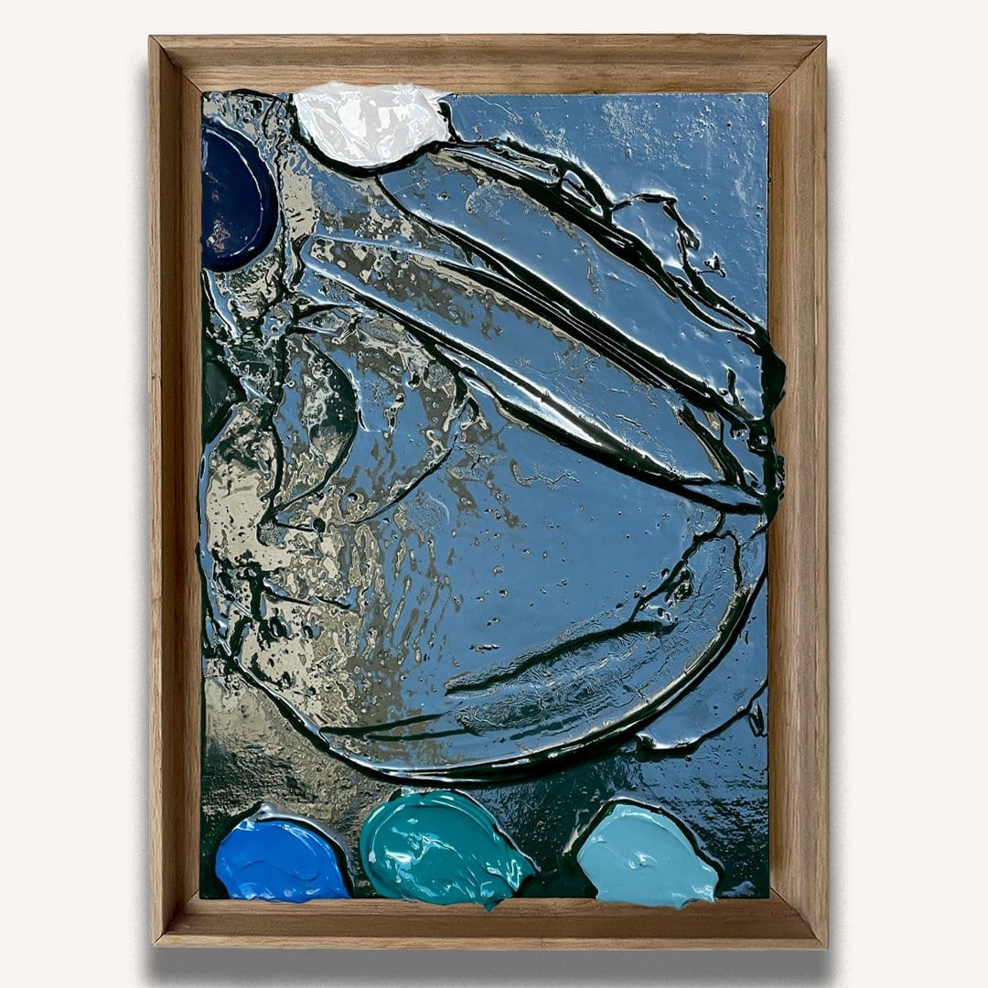 Dark Green Dot Impasto - Original Art