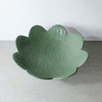 Scalloped Pedestal Bowl - Forest Green