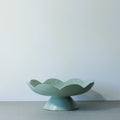 Scalloped Pedestal Bowl - Sage Green-Vases & Vessels-Ode to Elma-Greenhouse Interiors Pty Ltd