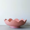 Scalloped Pedestal Bowl - Sunset Peach-Vases & Vessels-Ode to Elma-Greenhouse Interiors Pty Ltd
