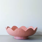 Scalloped Pedestal Bowl - Sunset Peach