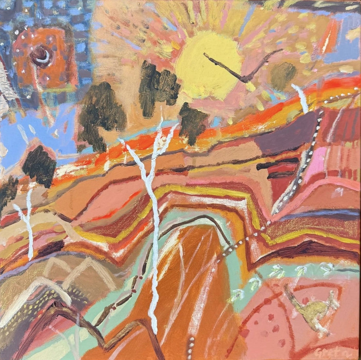 Ancient Layers  - Original Artwork-Original Art-Greta Hounslow-Greenhouse Interiors