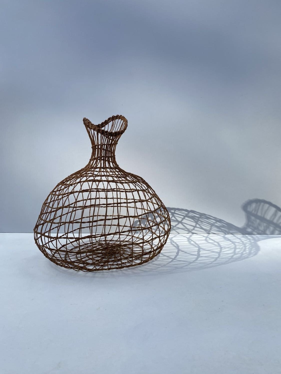 Woven Vase In Natural Brown