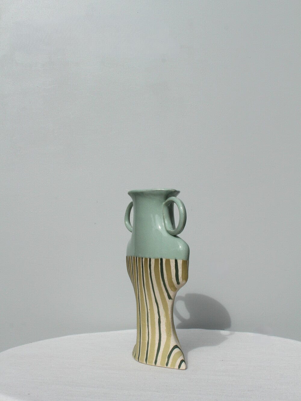 Little Moment - Green Vessel With Stripes