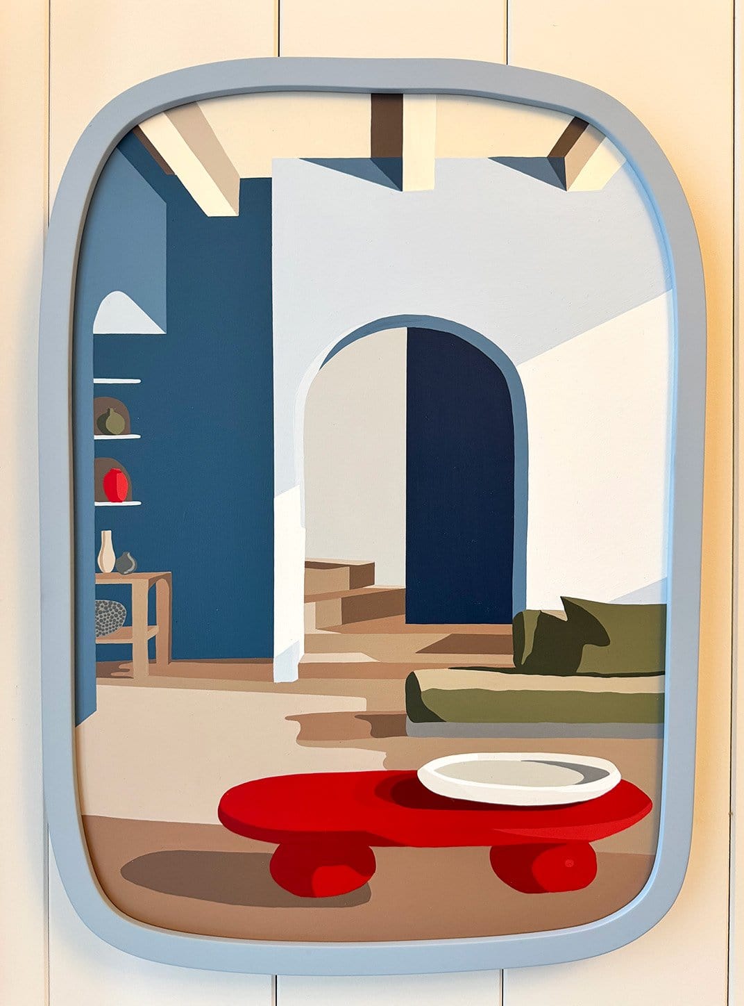 Red Table Green Sofa - Original Artwork