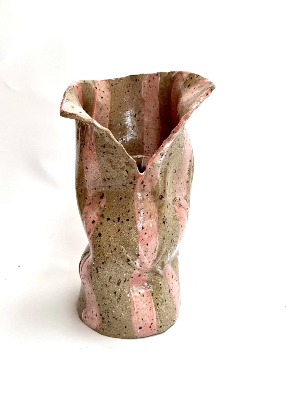 Tall Crush Vase 'Pink Mud'