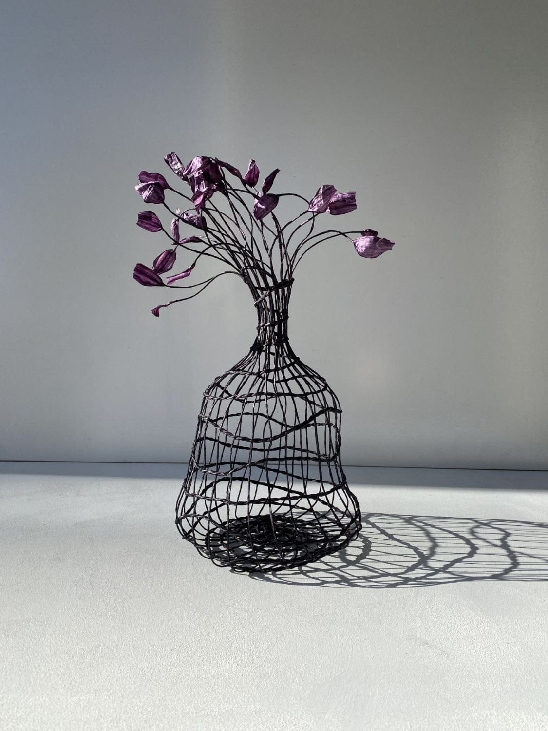 Woven Vase In Dark Purple