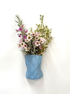 Short Crush Wall Vase 'Matt Sky'